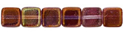 Small Flat Squares 6mm : Luster - Amethyst/Crystal