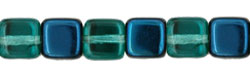 Small Flat Squares 6mm : Blue Iris 1/2 Coat - Teal