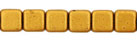 Small Flat Squares 6mm : Matte - Metallic Goldenrod