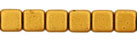 Small Flat Squares 6mm : Matte - Metallic Goldenrod