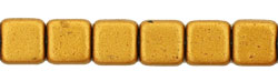 Small Flat Squares 6mm : Matte - Metallic Goldenrod