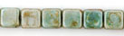 Small Flat Squares 6mm : Luster - Opaque Green