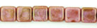 Small Flat Squares 6mm : Luster - Opaque Rose/Gold Topaz