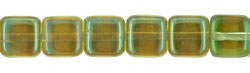 Small Flat Squares 6mm : Chrysolite - Celsian