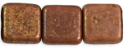 Flat Squares 9mm : Milky Caramel - Bronze Picasso