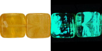 Flat Squares 9mm : Glow in the Dark - Topaz