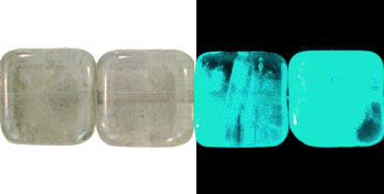 Flat Squares 9mm : Glow in the Dark - Luster - Prairie Green