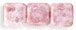 Flat Squares 9mm : Luster - Opaque Topaz/Pink