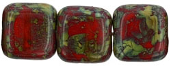 Flat Squares 9mm : Opaque Red - Picasso