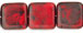 Flat Squares 9mm : Opaque Red - Black Picasso