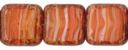 Polished Squares 9mm : HurriCane Glass - Mango Lassi - Matte Picasso