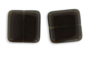 Large Flat Squares 20mm : Smoky Topaz