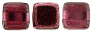 CzechMates Tile Bead 6mm : Mirror - Cranberry