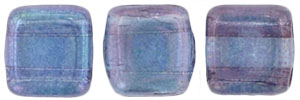 CzechMates Tile Bead 6mm : Luster - Transparent Denim Blue