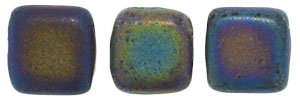 CzechMates Tile Bead 6mm : Matte - Iris - Green