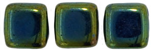 CzechMates Tile Bead 6mm : Iris - Green