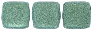 CzechMates Tile Bead 6mm : Metallic Suede - Lt Green