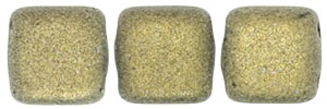 CzechMates Tile Bead 6mm : Metallic Suede - Gold