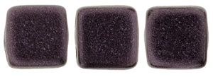 CzechMates Tile Bead 6mm : Metallic Suede - Dk Plum