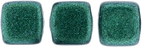 CzechMates Tile Bead 6mm : Satin Metallic Turquoise