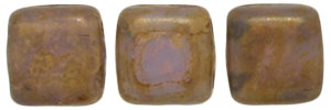 CzechMates Tile Bead 6mm : Milky Alexandrite - Copper Picasso