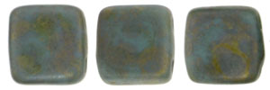 CzechMates Tile Bead 6mm : Turquoise - Copper Picasso