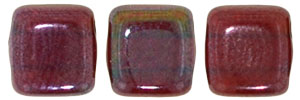 CzechMates Tile Bead 6mm : Siam Ruby - Vega