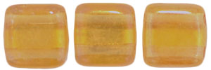 CzechMates Tile Bead 6mm : Gold Marbled - Topaz