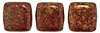 CzechMates Tile Bead 6mm : Gold Marbled - Ruby