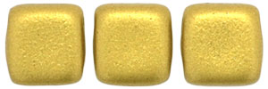 CzechMates Tile Bead 6mm : Matte - Metallic Aztec Gold