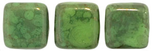 CzechMates Tile Bead 6mm : Honeydew - Moon Dust