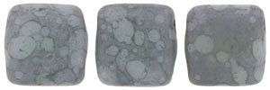 CzechMates Tile Bead 6mm : Matte - Opaque Pale Turquoise - Moon Dust