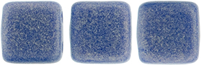 CzechMates Tile Bead 6mm : Sueded Gold Opaque Blue