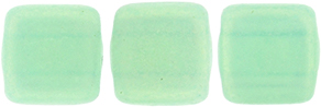 CzechMates Tile Bead 6mm : Sueded Gold Milky Aquamarine