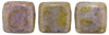 CzechMates Tile Bead 6mm : Luster - Opaque Gold/Smoky Topaz