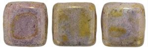 CzechMates Tile Bead 6mm : Luster - Opaque Gold/Smoky Topaz