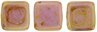 CzechMates Tile Bead 6mm : Luster - Opaque Rose/Gold Topaz