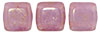 CzechMates Tile Bead 6mm : Pink/Topaz Luster - Milky Alexandrite