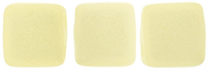 CzechMates Tile Bead 6mm : Sueded Gold Lamé Opaque White