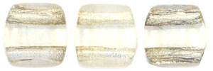 CzechMates Tile Bead 6mm : Crystal - Silver-Lined