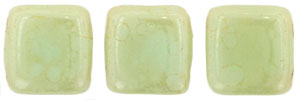 CzechMates Tile Bead 6mm : Opaque Pale Turquoise - Star Dust