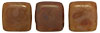 CzechMates Tile Bead 6mm : Brown Caramel - Picasso