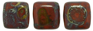 CzechMates Tile Bead 6mm : Umber - Picasso