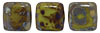 CzechMates Tile Bead 6mm : Opaque Olive - Picasso