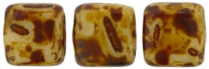 CzechMates Tile Bead 6mm : Ivory - Picasso