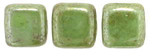 CzechMates Tile Bead 6mm : Luster - Honeydew - Picasso