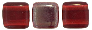 CzechMates Tile Bead 6mm : Siam Ruby - Celsian
