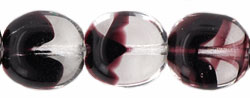 Beveled Ovals 10 x 9mm : Crystal/Dk Amethyst