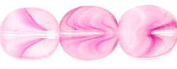 Beveled Ovals 10 x 9mm : Crystal/Pink