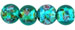 Silver Foil Flowers 6mm: Green Emerald